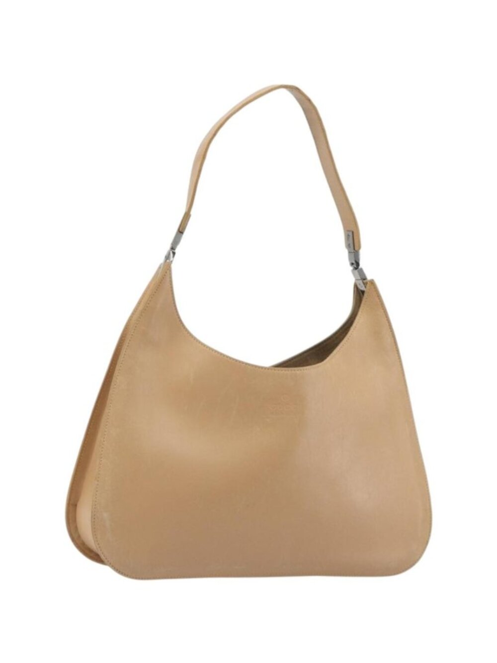 GUCCI Shoulder Bag Leather Beige Silver 001 3767